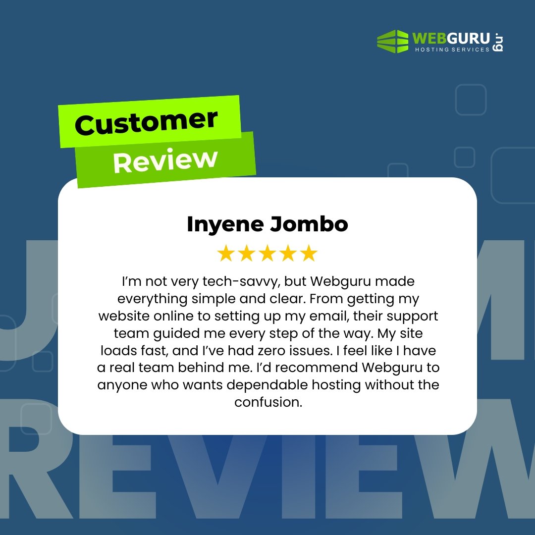 webgurung's tweet image. ⭐  Real results. Webguru.ng — fast, secure, and trusted by businesses that value performance.

Our clients say it best! 💬
Switch to  today and experience hosting that’s fast, secure, and hassle-free.
Visit webguru.ng now.