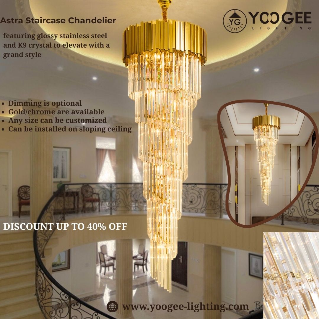 yoogeelighting's tweet image. 🎊Illuminate your home with elegance and sophistication!

📷Add to Cart：yoogee-lighting.com/.../astra-stai…...

#goldchandelier #staircasechandelier #pendantlamp #pendantlighting #pendantlights #ModernChandelier #CrystalChandelier #chandelier