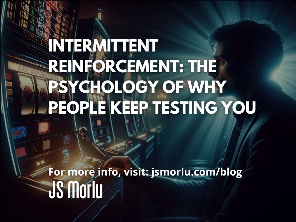 JSMorlu's tweet image. Intermittent Reinforcement: The Psychology of Why People Keep Testing You #BoundariesAtWork #ConsistencyIsKey #EmotionalIntelligence #LeadershipDevelopment #LeadershipMatters #PeopleManagement #SelfAwareness #ToxicWorkplaces #workplaceculture  Read More: 
jsmorlu.com/ceo-corner/int…