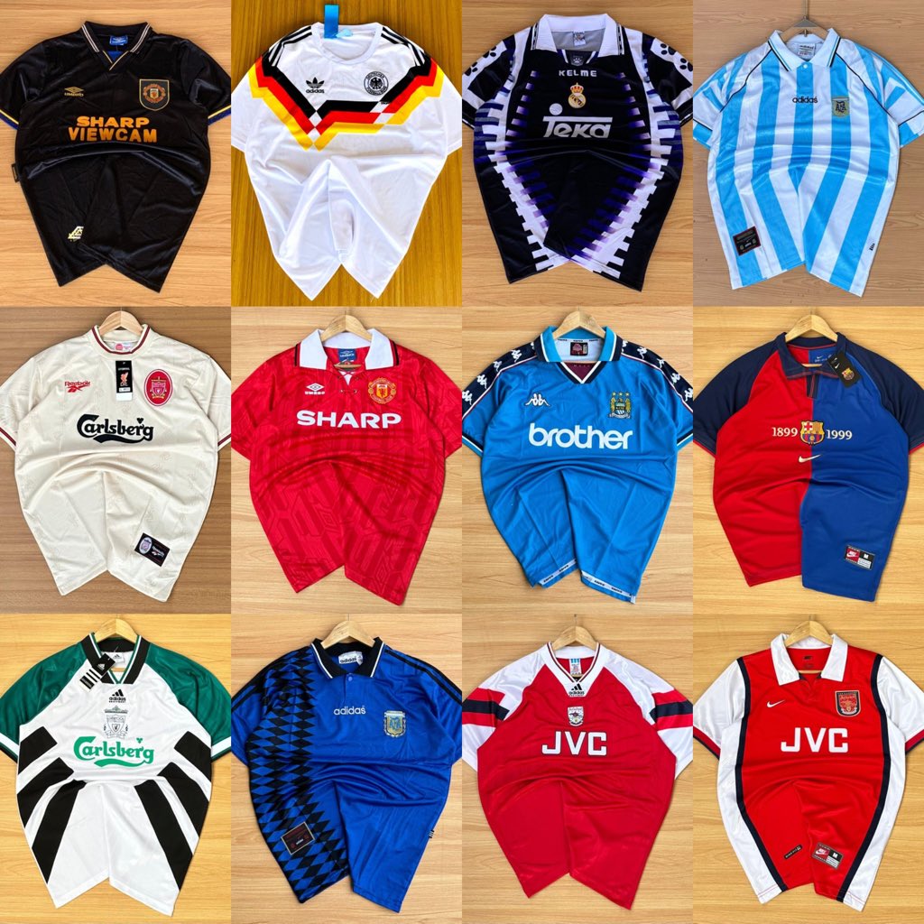 available with fast delivery 🔥

New season and retro jersey  ✅ 
Quality 
Retro 25k 
Fans version 20k
Player version  25k
Size: L, XL, XXL

Kindly RT🧎🏼‍♂️🧎🏼‍♂️🧎🏼‍♂️