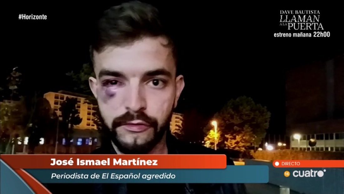 Estamos con Jose Ismael, compañero de <a href="/elespanolcom/">EL ESPAÑOL</a> agredido brutalmente ayer.
Estamos con la libertad de prensa.
Estamos con la libertad y no con la barbarie.
#Horizonte