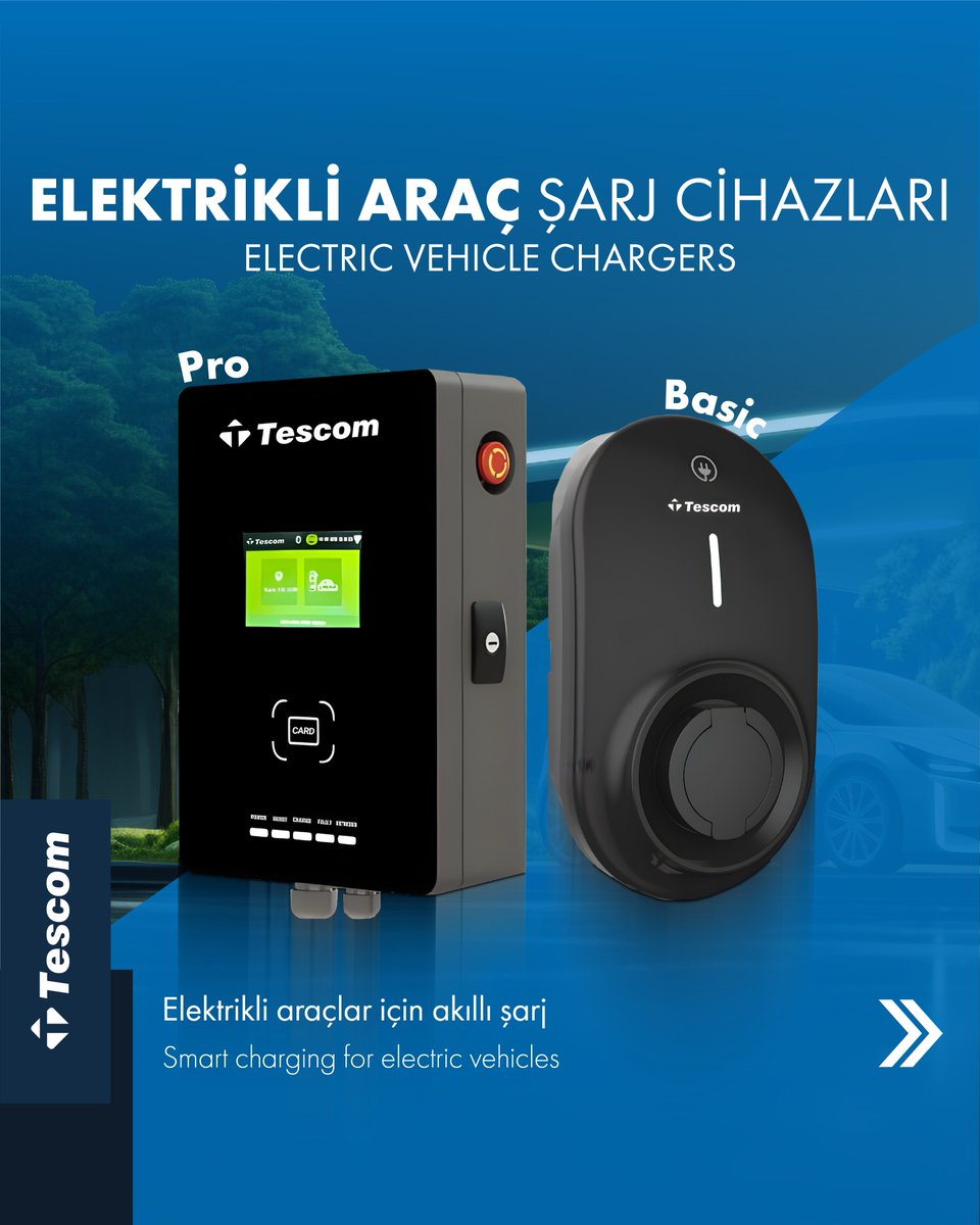 TESCOM_UPS's tweet image. Elektrikli araçlarınız için güvenli, hızlı ve akıllı şarj. TESCOM AC Şarj Cihazları, modern tasarımı ve esnek kullanım özelliklerini bir araya getiriyor. ⚡🔌

#Tescom #EVCharging #ElektrikliAraç #ACŞarj #SmartCharging #GüvenliEnerji