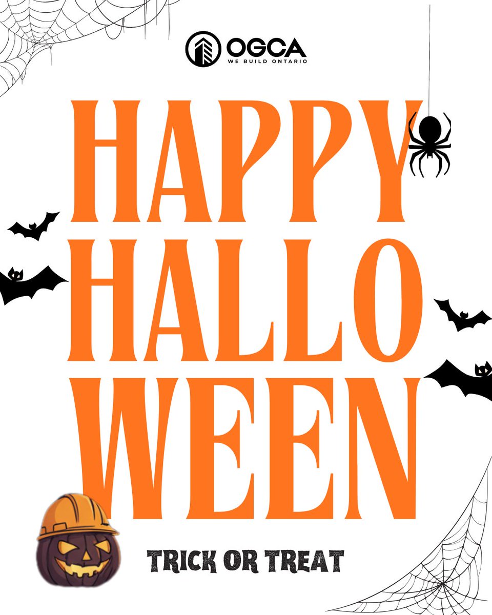 Happy Halloween from the OGCA! We hope you have a wonderfully spooky and safe evening! 🎃

#OGCA #WeBuildOntario #HappyHalloween #TrickOrTreat
