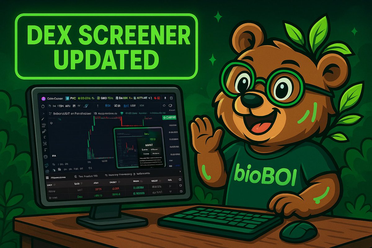 bioboiofficial's tweet image. Dexscreener Update Completed! 🐾
Display fully refreshed — live price, chart, market cap, volume… all synced up.
Now you can track every move in real-time.
📍 Check here:
🔗 Dexscreener Link: dexscreener.com/bsc/0x898aa662…
The boi looks even better in motion. 📈🚀