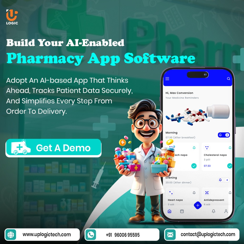 Uplogictech's tweet image. Want to automate your pharmacy operations and boost patient trust? Transform your business with Uplogic AI-enabled Pharmacy App Software built for the future of healthcare.
Try a free demo: uplogictech.com/ai_insisted_ph…

#PharmacyApp #PharmacyDeliveryApp #PharmacyDeliveryAppDevelopment