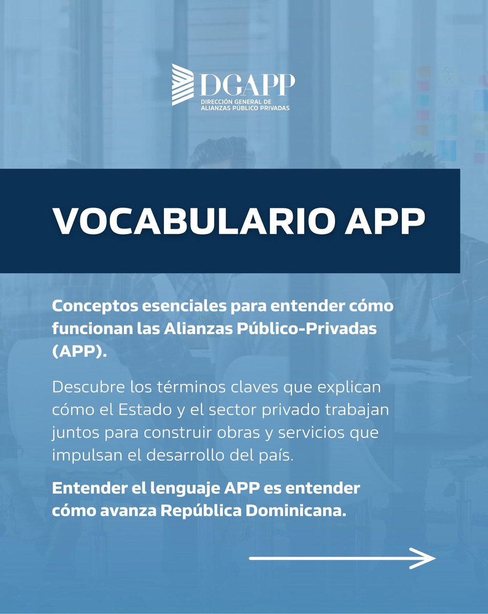 DGAPPRD's tweet image. Para entender cómo funcionan, hay palabras que debes conocer:
🔹 Concesión: el privado construye y gestiona por un tiempo.🔹 Riesgo: se comparte según quién puede gestionarlo mejor.🔹 Rentabilidad: el proyecto debe beneficiar tanto al país como al inversor.