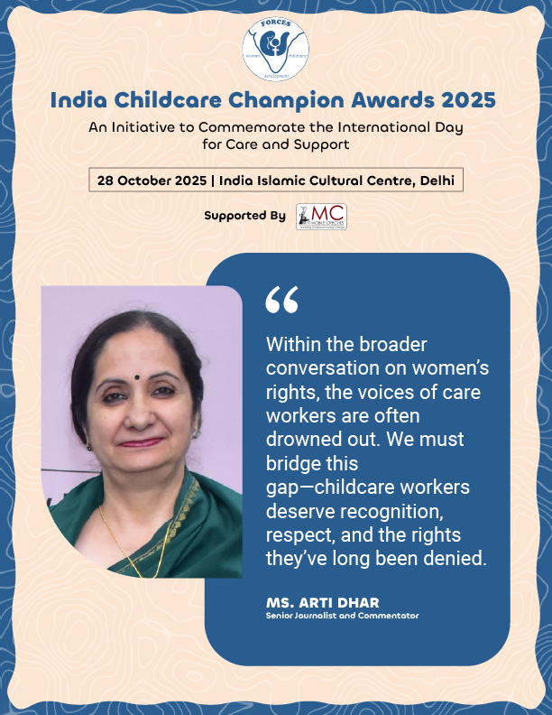 Nationalforces_'s tweet photo. 💡 Childcare Workers: Nurturing India’s Future 🌟

A powerful discussion at #ICCA2025 explored the critical yet often overlooked role of childcare workers in shaping young lives. Investing in care work is investing in India’s future.

#ThoseWhoCare #CareAndSupportForAll https://t.co/LEEbbsBX25