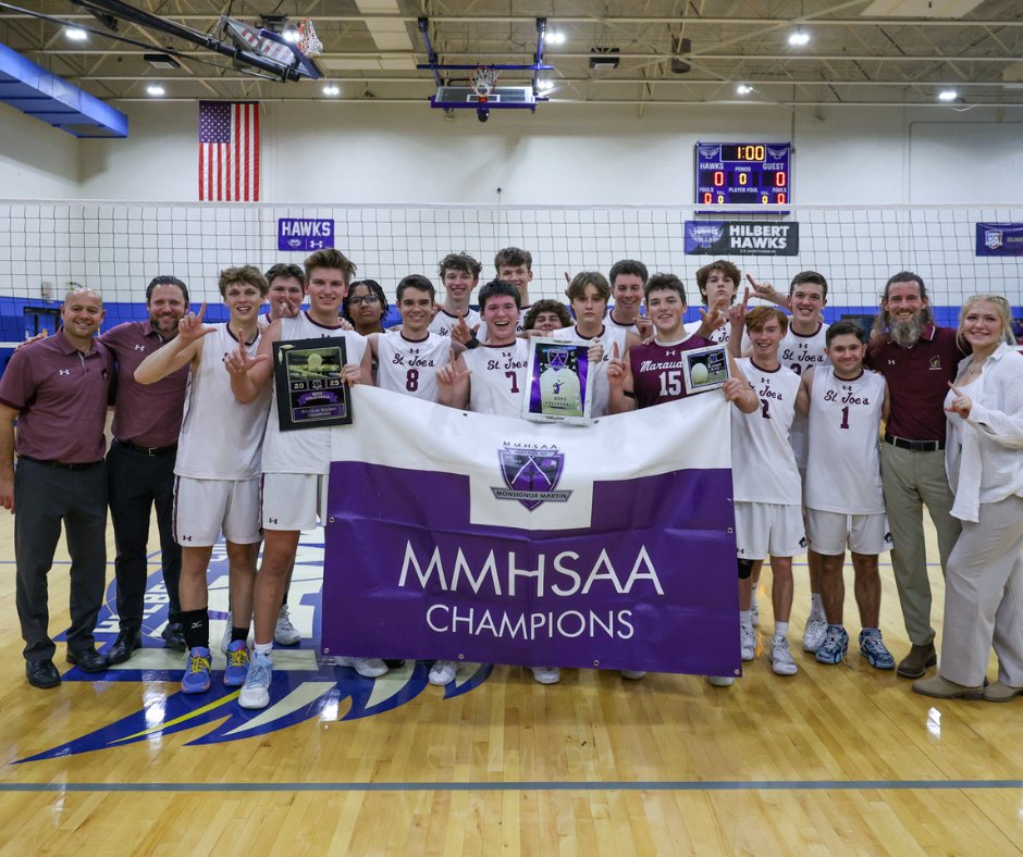 SJCI's tweet image. THREE-PEAT! Our Volleyball Team swept Canisius High School last night in three sets to claim the MMHSAA Title for the third straight year! 

We’re so proud of our Marauders, the coaching staff, and all our Rowdies for an incredible season.

Photos By David Marino '79