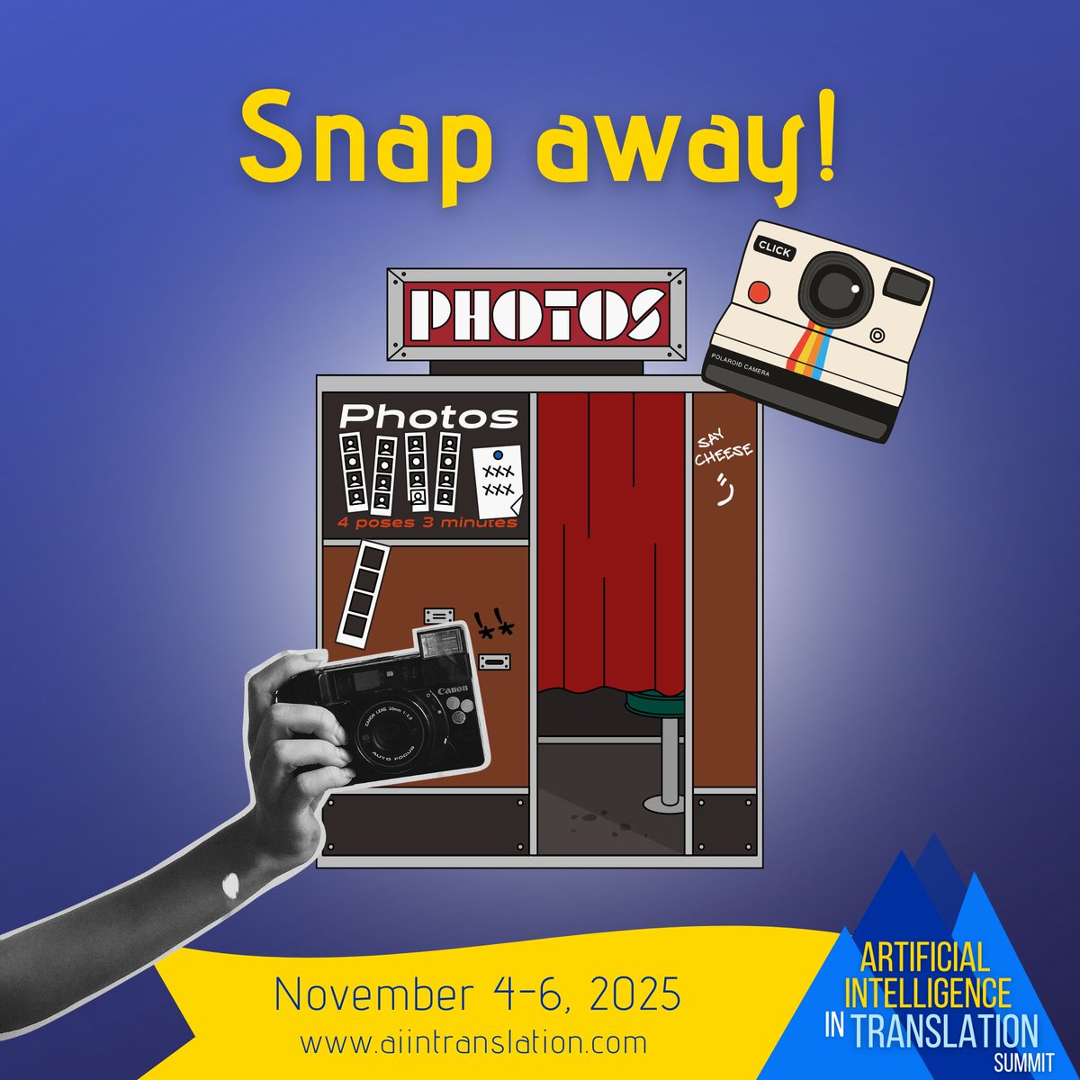 techforword's tweet image. Ready for some photo fun? The Summit Photo Booth is online! 📸

Snap a photo, add some props, and enjoy your creation!
Oh, and for extra fun, this year you can create GIFs and boomerangs. 

xl8.link/PhotoBooth 👈

#xl8 #AI #PhotoBooth