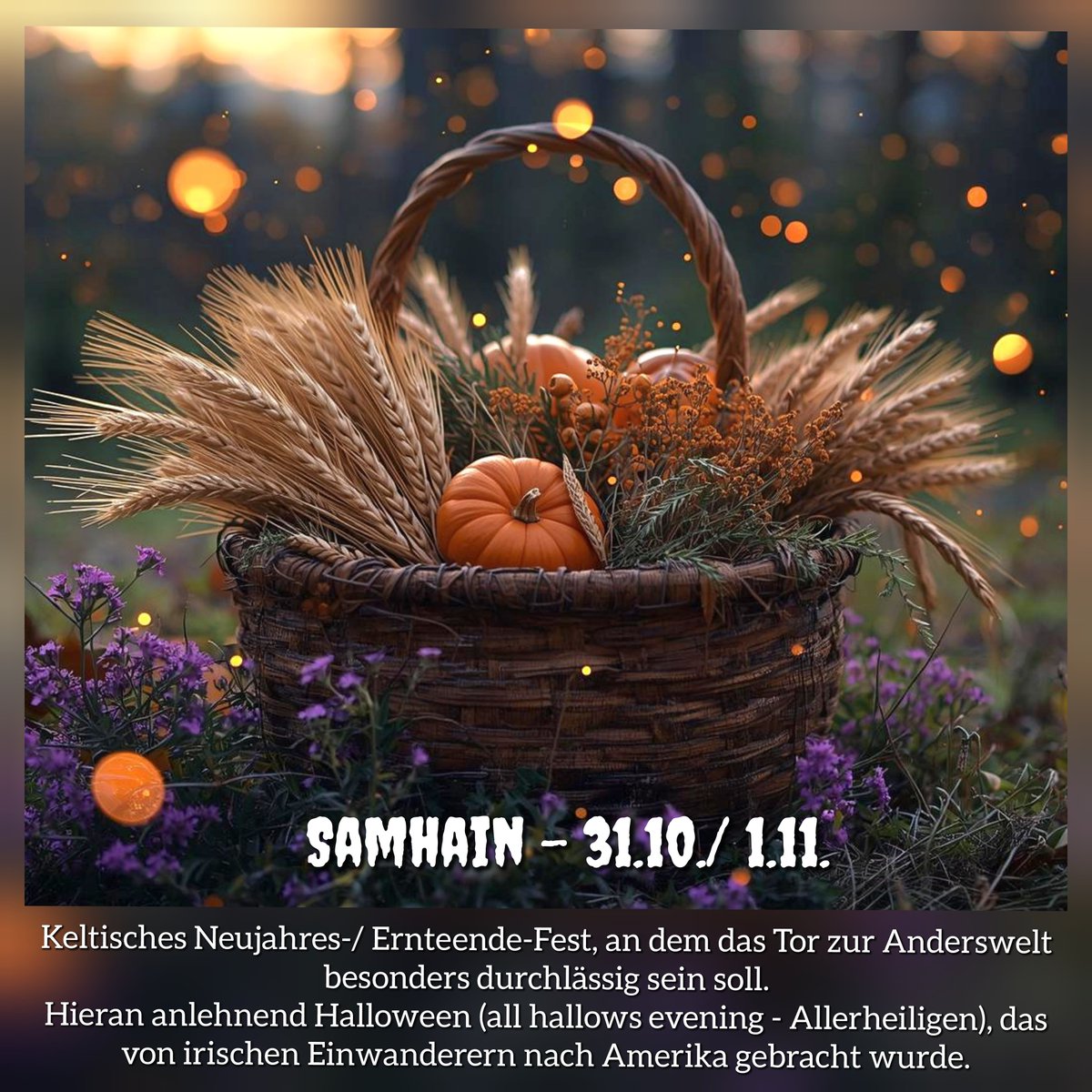 Nach dem heutigen Reformationstag wünsche ich allen ein schönes Feiertagswochenende (mit einer langen Tradition): ob Allerheiligen oder Samhain...🎃