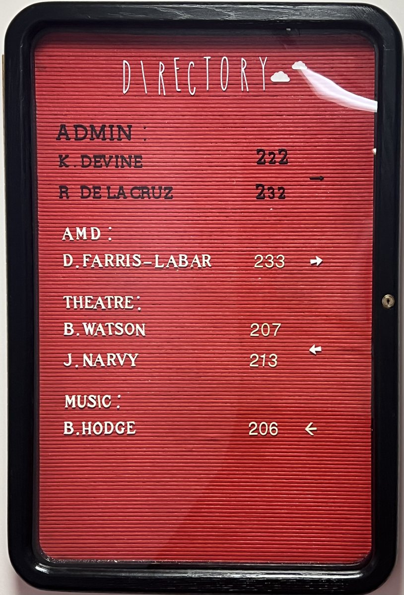 Discover the second floor of the Fine Arts Building, home to our dedicated professors' offices! The directory will help you locate administrators and department directors too, everything you need in one place.