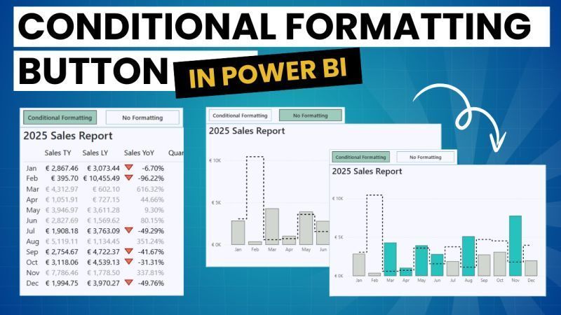 porcubi's tweet image. Want to make your Power BI reports more dynamic? Let your users choose whether to see conditional formatting by using the button slicer—no bookmarks needed.
Video: youtube.com/watch?v=gdRa8I…
#PowerBI #ConditionalFormatting #MicrosoftFabric #DataViz #DataVisualization