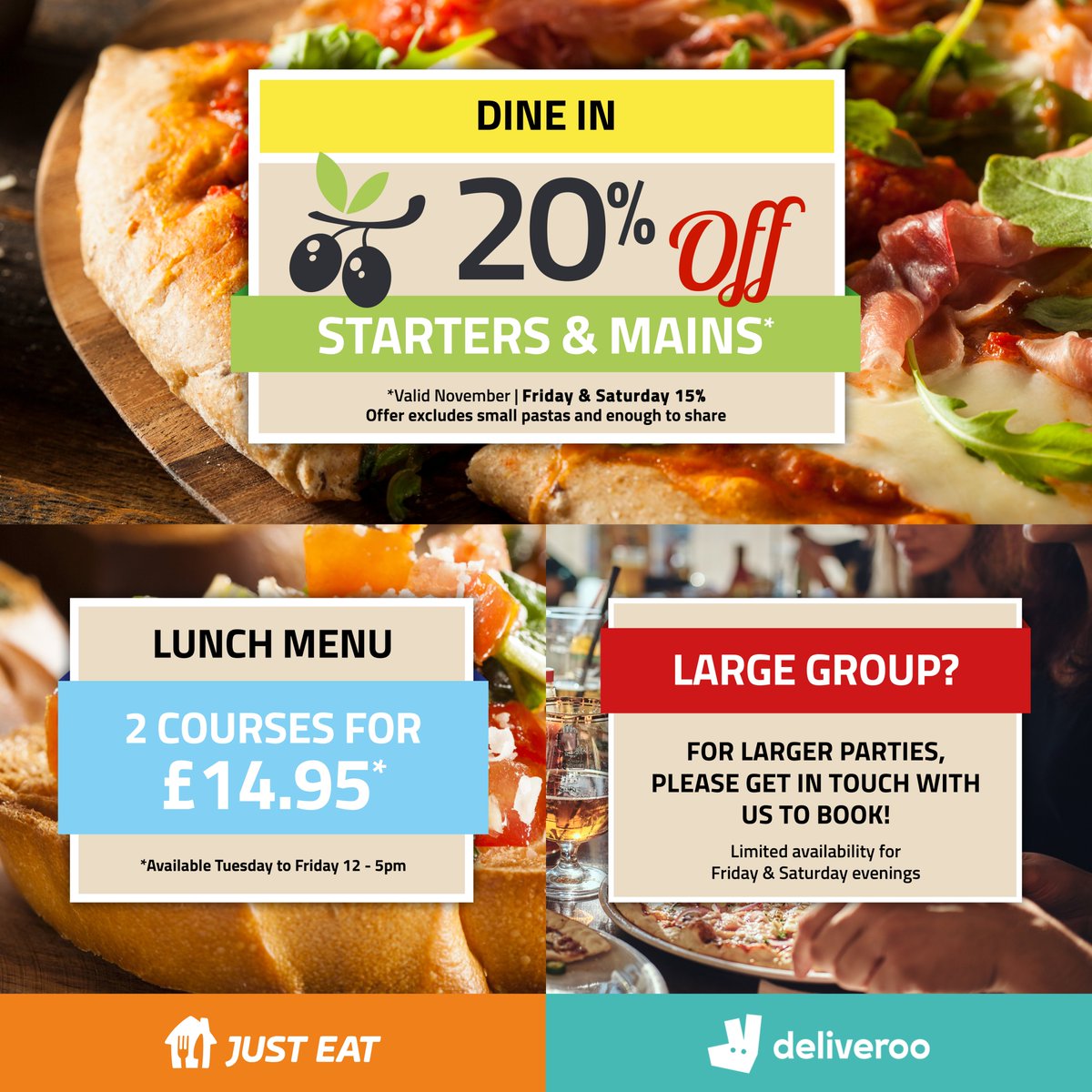 CozzeRestaurant's tweet image. New month, new offer!  20% OFF starters &amp;amp; mains when dining in Tuesday to Thursday.  15% OFF starters &amp;amp; mains on Friday &amp;amp; Saturday

Pangbourne: 0118 984 5858
Woodley: 0118 927 2581

cozzerestaurants.co.uk

#pangbourne #woodley #readingberks #berkshireliving #liveinwoodley