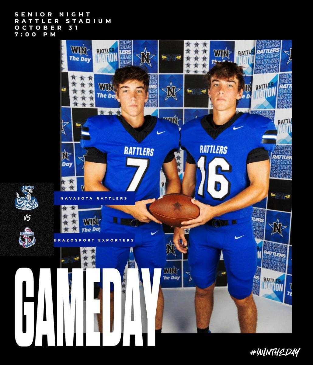 🚨🏈 GAMEDAY 🏈🚨

🚨🏈 SENIOR NIGHT 🏈🚨

The Rattlers are ready to battle the Brazosport Exporters‼️

🏟️ Rattler Stadium
📍 1 Rattler Dr
⏰ 7:00 PM

Let’s pack the stands &amp; bring the energy‼️

#WinTheDay🐍🔵⚪️