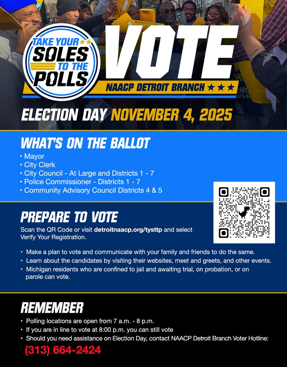 You don’t have to wait till Tues to #TakeYourSolesToThePolls! In-Person Early Voting doesn’t end till Sunday.

Make sure you’re vote ready and know what’s on the ballot!

If you have an absentee ballot return it to your local city clerk’s office or one of the ballot drop boxes.