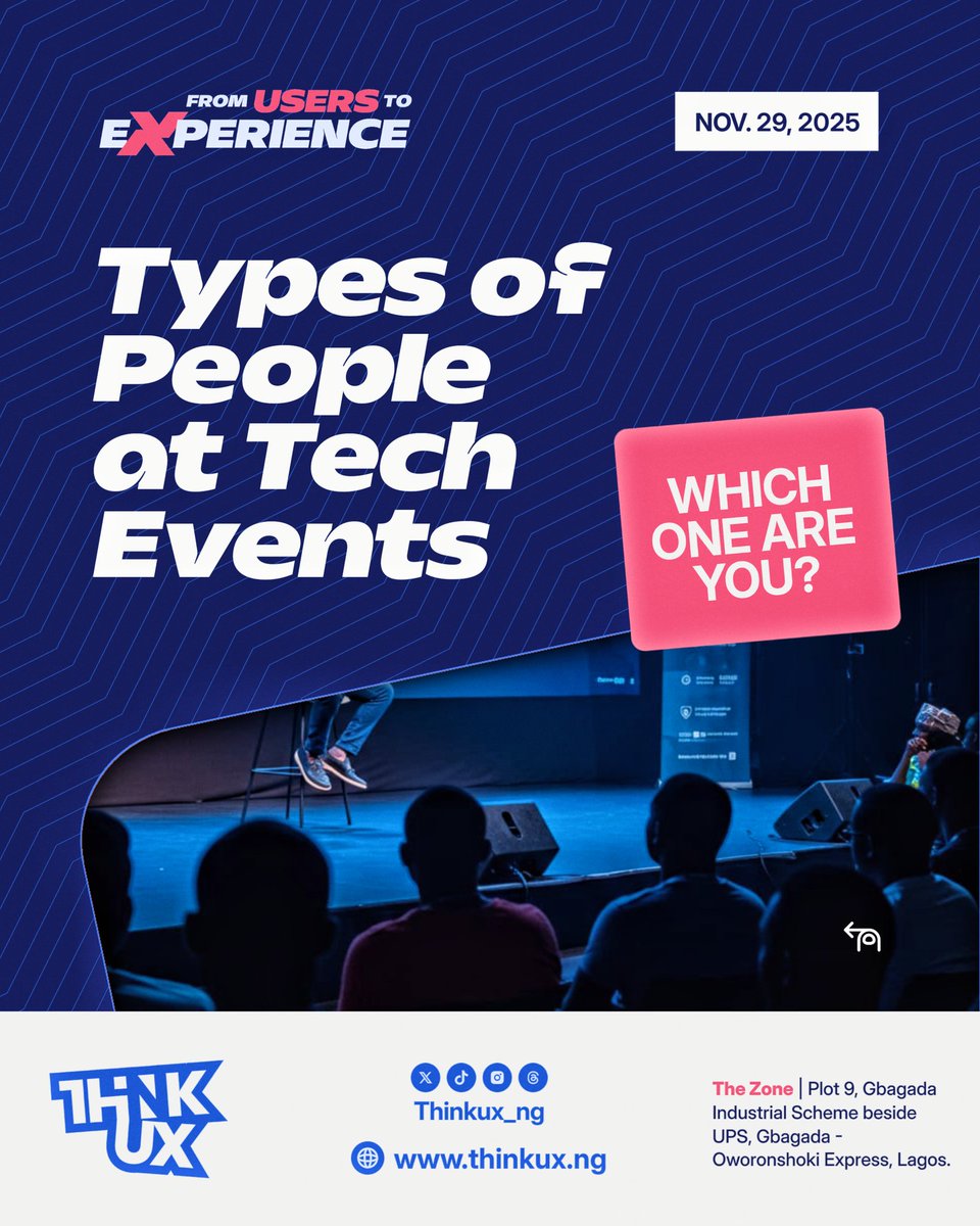 thinkUX_ng's tweet image. If you’ve ever been to a tech event, you&apos;ll relate 😹

 Which one are you? 👀

#thinkux #meme #techevents