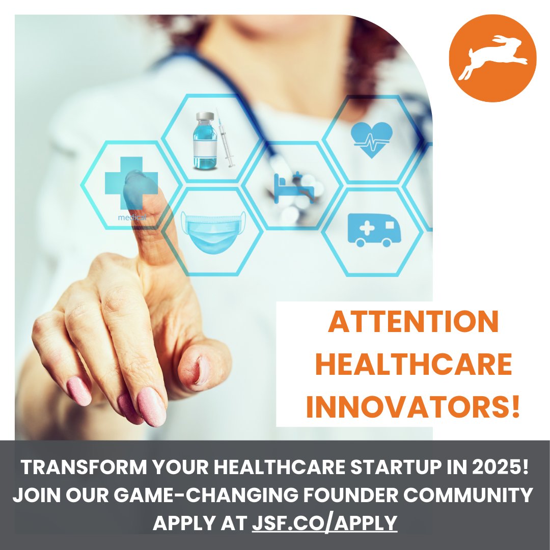 jsfoundry's tweet image. ⏳ Just days left to apply! Don’t miss out on joining Jumpstart Foundry’s Q4 2025 cohort. Access $150K, exclusive Jumpstart Insight membership, and top resources. Apply by Nov 7th: bit.ly/4oeX7d8 

#LastChance #HealthcareStartups #JumpstartFoundry