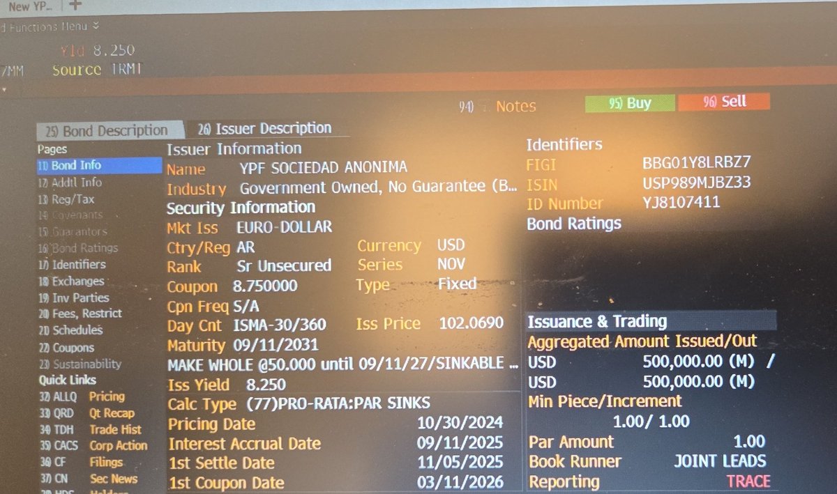 ELOSOLICH's tweet image. Tap 500MM a 102.07 osea 8.57 de TC tir 8.41 
Hoy ofrecido en 103 sigue rindiendo 8% buena tasa 👇