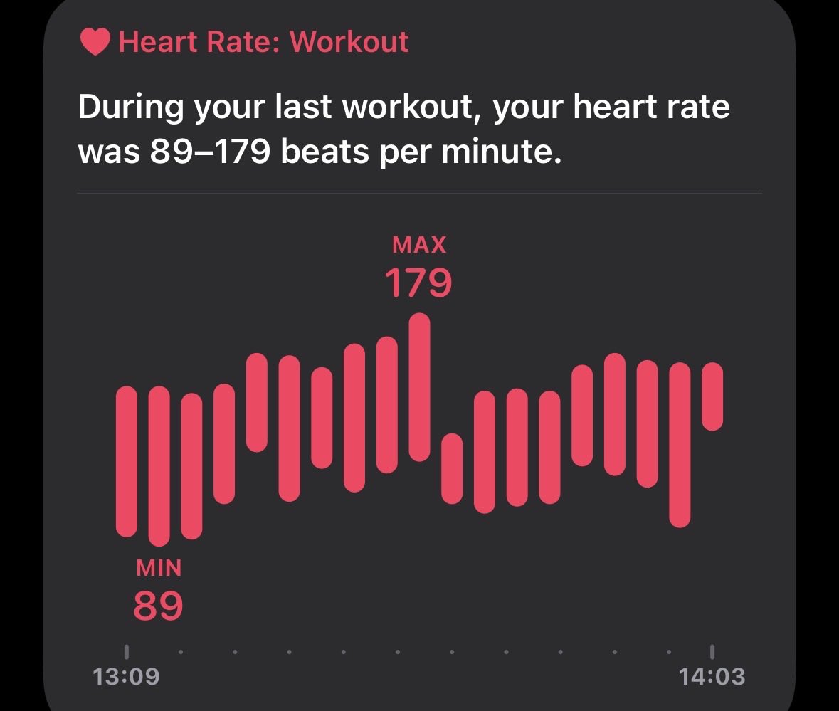 syswarren's tweet image. 179bpm to try and lift a fucking leg press with your hands 😂 my back hurts. Finished my workout anyway.
