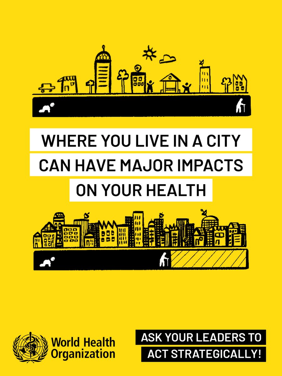 It is #WorldCitiesDay.

Your health should not depend on where you live in a city.

Yet stark inequities in
✅ food security
✅ housing
✅ sanitation
✅ climate risk
cut across our cities, affecting our health.

WHO’s new urban health guide shows how cities can close that gap and