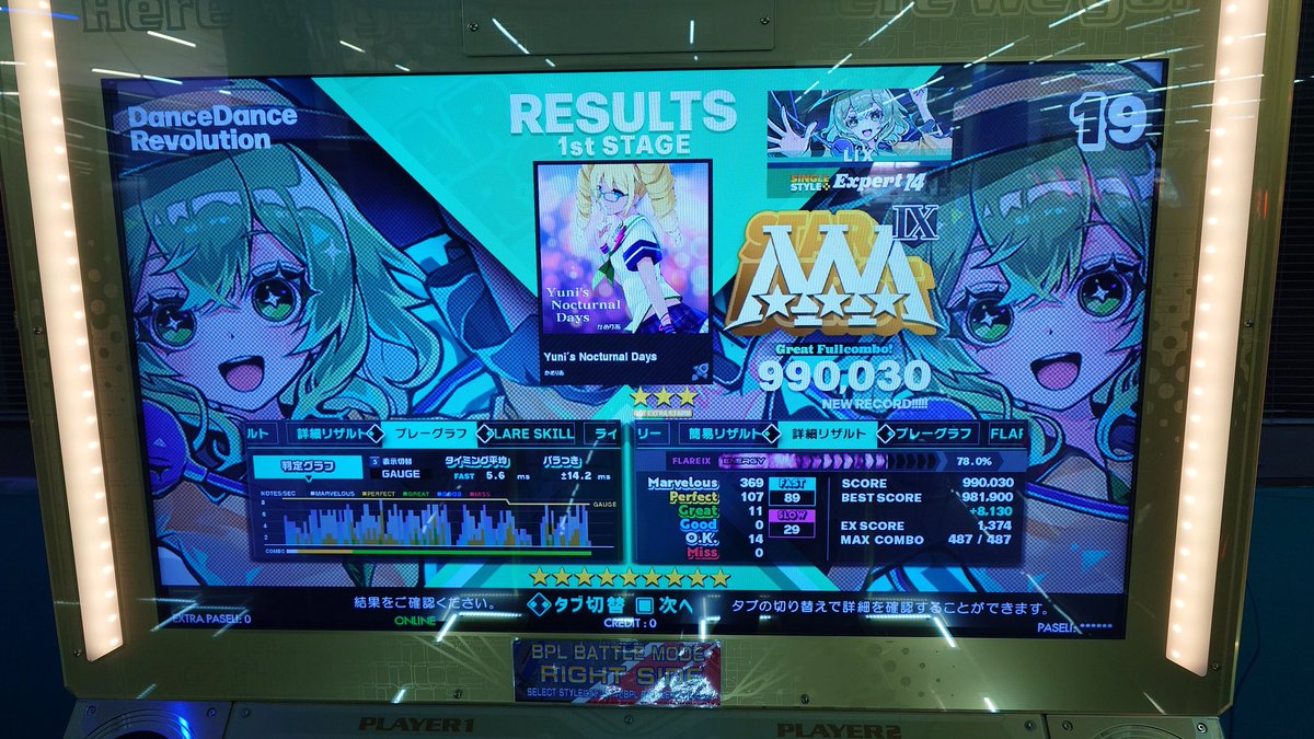 LIX_DDR's tweet image. 【自己べ②】
ユニギリギリAAA( ;´꒳`;)💦
フィナーレCSP久しぶりに
まじでSA苦手すぎる
#DDR #DDR_WORLD