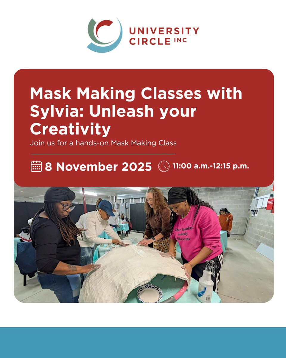 inthecircle's tweet image. Last Call! 📢 November is the final month for our Community Programming before the winter break (resume in spring!).
Sign up now for Game Night, Mask Making, or Writing Workshops in our Community Room! 👇 🔗 universitycircle.org/learn/communit…
#UniversityCircle #CLE #CommunityClasses