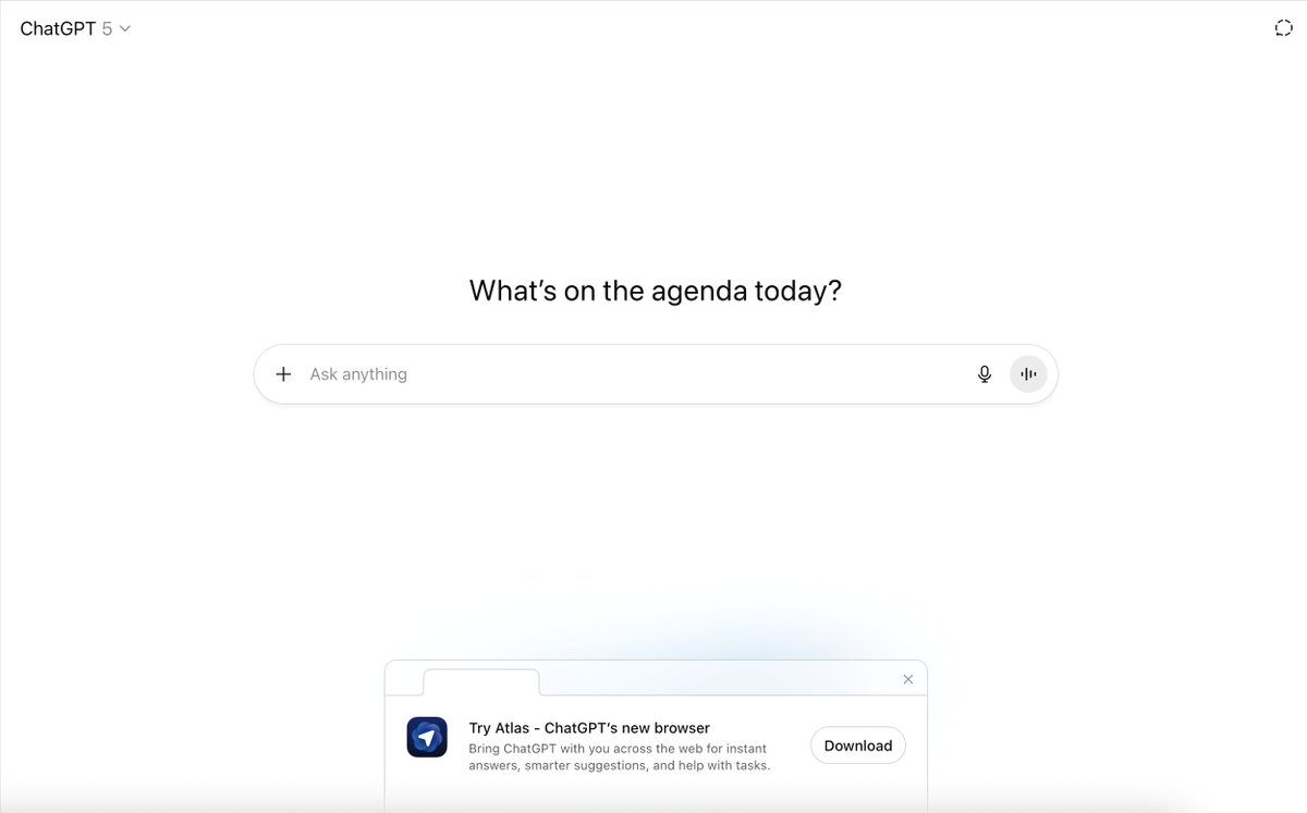 OpenAI is more aggressively pushing Atlas than Google was pushing Chrome.

That banner keeps on popping up.