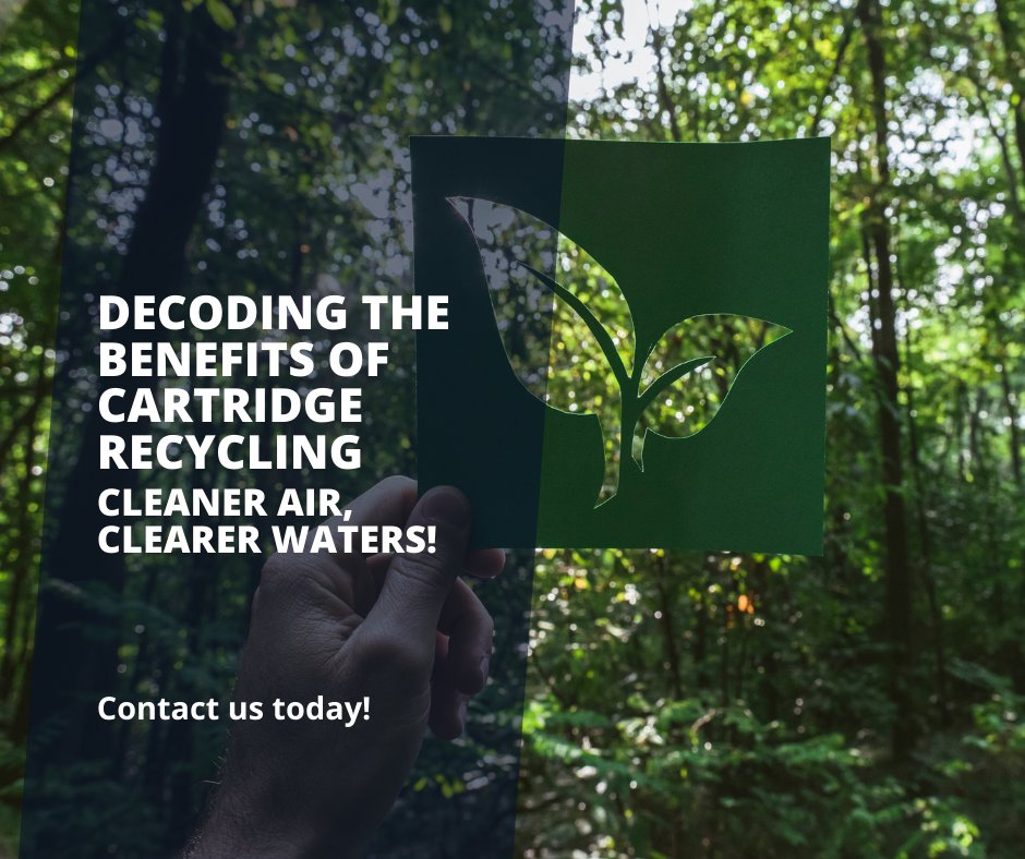 Docutrend's tweet image. Did you know? Recycling printer cartridges helps decrease air and water pollution. Let&apos;s work together for a cleaner environment. 

Contact us to find out how. #EcoFriendlyBusiness #EnvironmentFirst