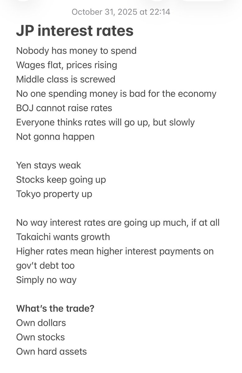 Martin Phillips (@martinjpjp) on Twitter photo Kids asleep, wife out at nomikai. Drinking scotch and musing about interest rates.
Not a normal thing to be doing on a Friday night, I know.
Can it really be this simple? Am I missing something? Kids asleep, wife out at nomikai. Drinking scotch and musing about interest rates.
Not a normal thing to be doing on a Friday night, I know.
Can it really be this simple? Am I missing something?