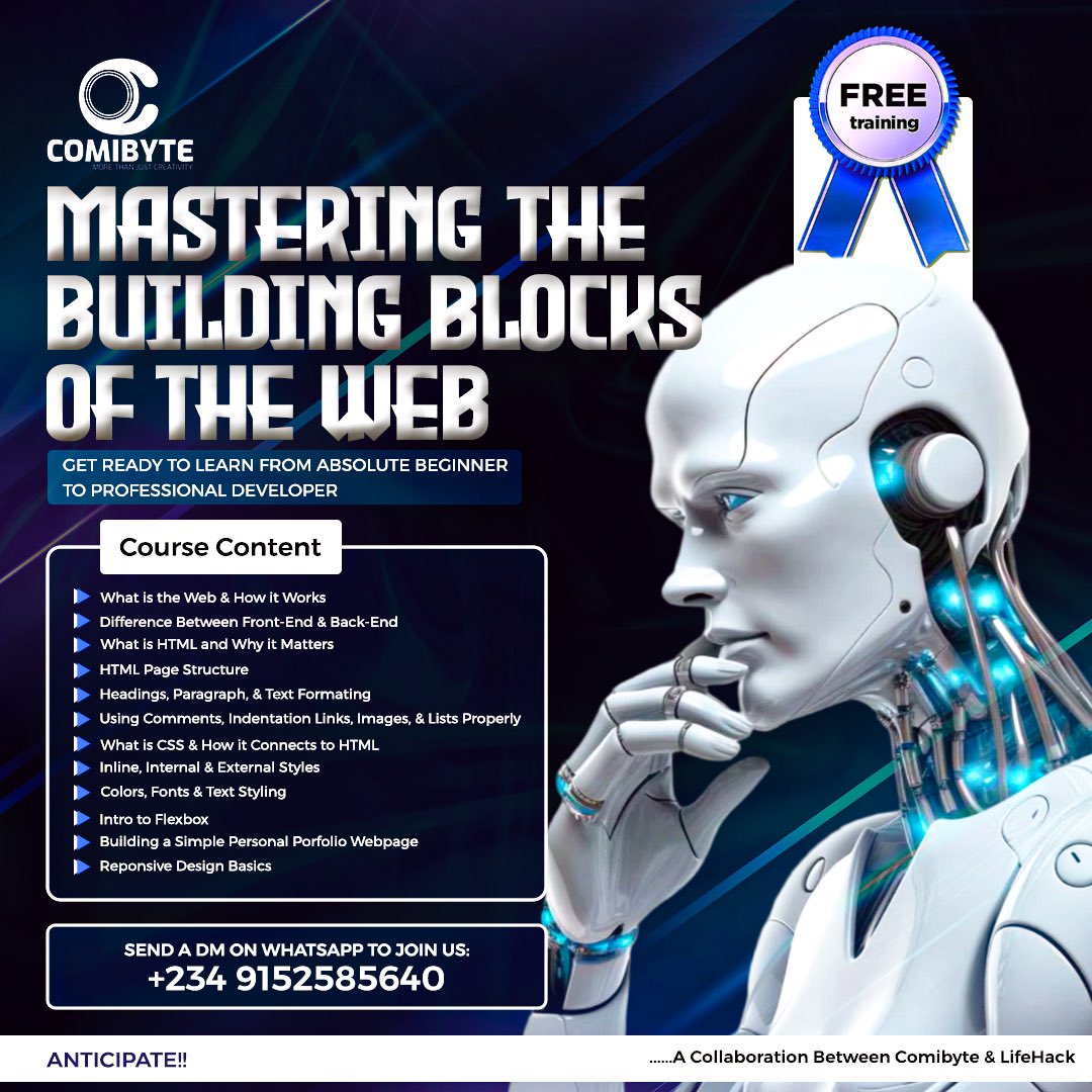 Inioluwa_dev's tweet image. My Team is holding a Web Dev Free Bootcamp
Started few days ago,
Dm if you’re interested.