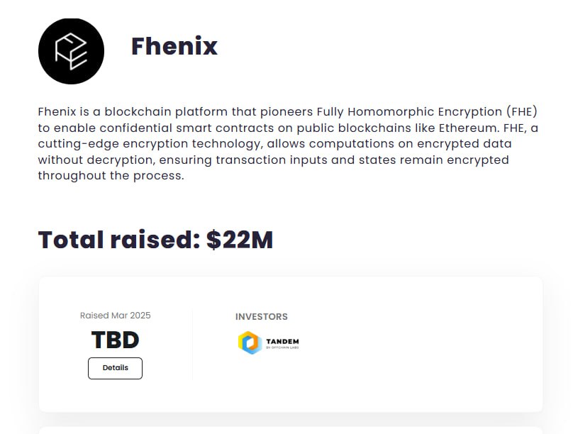 🚨New  <a href="/fhenix/">Fhenix</a> Airdrop || Free to join || discord grind 

They raised $22M (backed by 🧬 <a href="/multicoin/">Multicoin Capital</a>) to bring Fully Homomorphic Encryption  aka private smart contracts  to Ethereum.

Now it’s our turn to front-run the next cult narrative. ⚡

👾 Join the Grind →