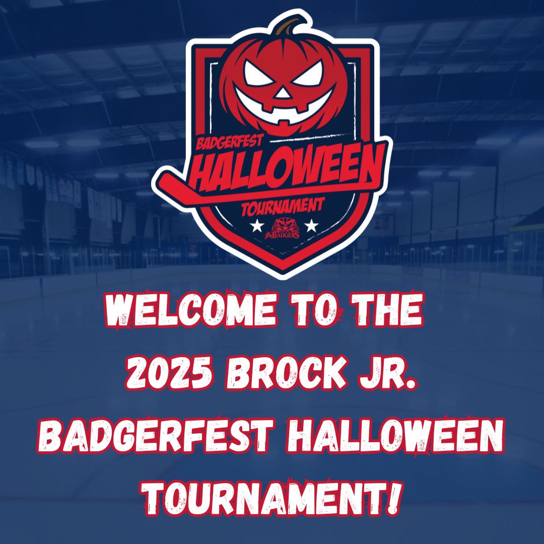 Excited to welcome teams to St. Catharines this weekend for our 2025 Brock Jr. Badgerfest Halloween Tournament! 

We hope everyone has a fun and exciting weekend of hockey! 🤩🎃