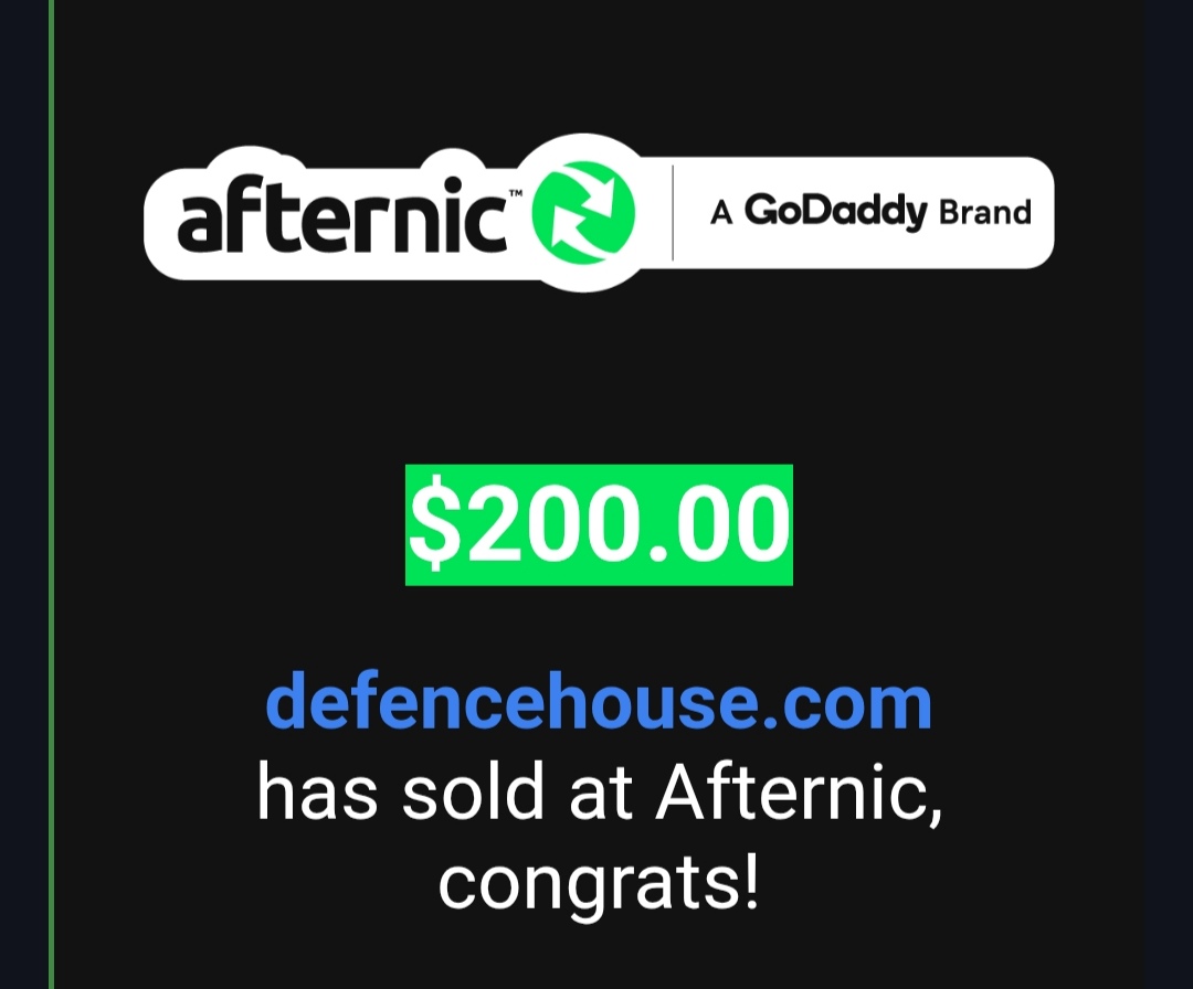 First sale alhamdolilah 
#afternic #Domains #domainbuyer