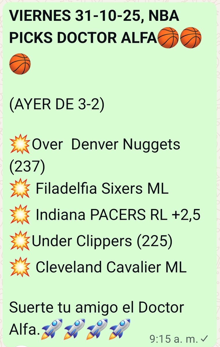ElAlfaparley's tweet photo. Estos son los mejores pronósticos para hoy en la NBA.

Ayer de 3/2
#parley 
#NBA 
#Deportes 
#LasVegas 
# https://t.co/n2O011r8a6