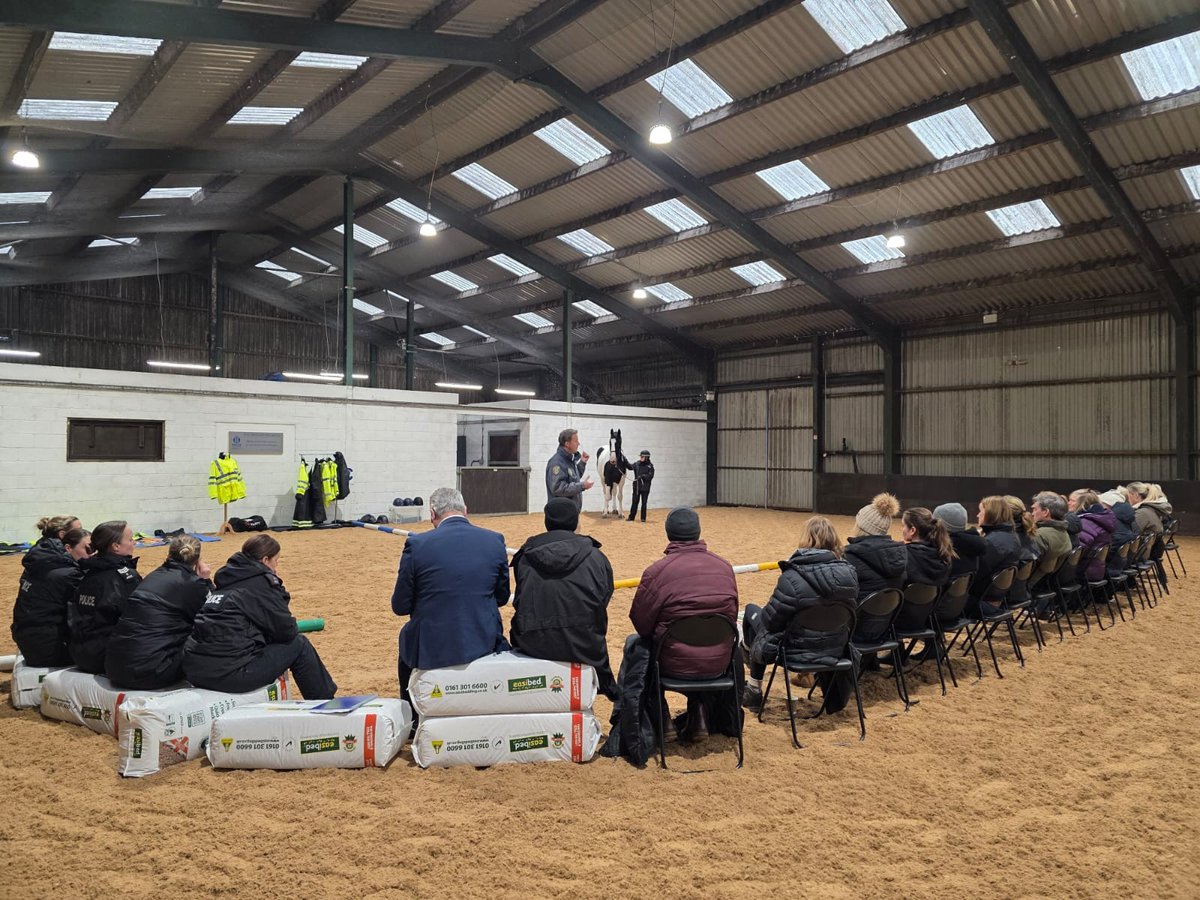 PSOSHorses's tweet image. On Wednesday and Thursday of this week we had the pleasure of hosting the annual National Mounted Trainers and Assessors Conference.  The conference was well attended by our colleagues around the UK.  Thanks to @GPolPB for welcoming our guests. #HasteYeBack #ThanksForComing