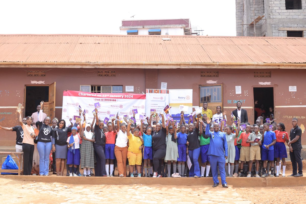Rct_Mengo's tweet photo. On Tuesday, we were excited to join other Rotaract clubs under the Lead360 Project as we distributed scholastic materials, success cards, and offered career guidance to the Primary Seven pupils of St. Mary Kevin Primary School, Masajja. ✨📚🎓
#lead360
#Uniteforgood
#PRteam https://t.co/XzMXdr7fLd