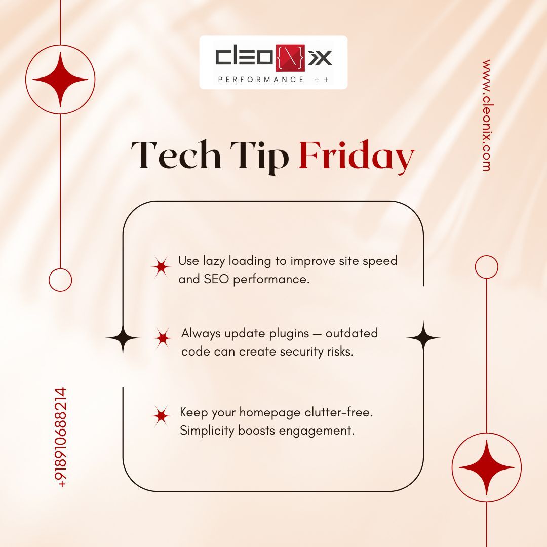 CleonixTech's tweet image. It’s #TechTipFriday 🖥️

#WebDev #SEO #CleonixTechnologies #WebDesign