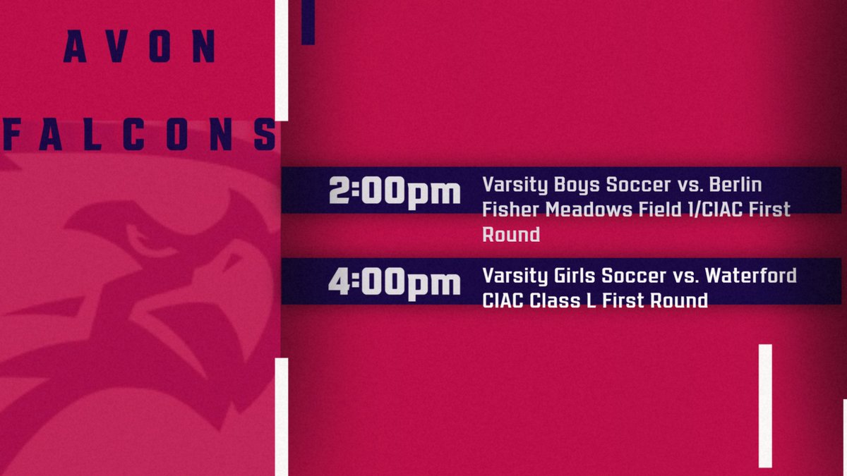 It's CIAC Tournament time! First round soccer games start today. Let's go!!!!!