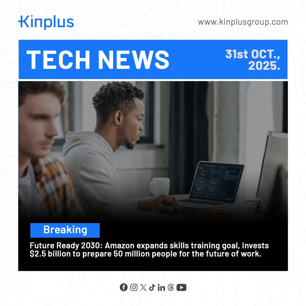 kinplustech's tweet photo. Amazon launches Future Ready 2030 $2.5B to train 50M people for the future of work.
Figma introduces Weave a new AI-powered tool that lets creators mix multiple AI models & edit tools on one canvas.
READ MORE: https://t.co/ajzZzubL2d
#TechNews #AI #FutureOfWork #Kinplus https://t.co/YYlDO7tmm8