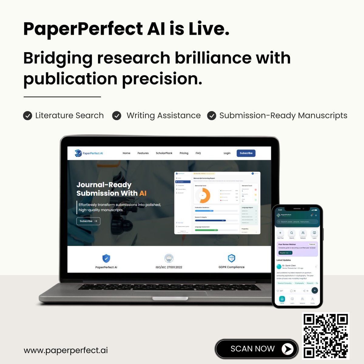 PaperPerfectAI's tweet image. @PaperPerfectAI Version 1.0 is launched — your smarter way to make manuscripts journal-ready.

#PaperPerfectAI #AIinResearch #ResearchSimplified #AcademicWriting #PublicationReady #ResearchInnovation #AIForResearchers #SmartResearch #KnowledgeAndInnovation #Launch #SaaS
