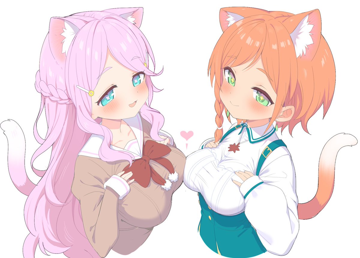 デザインはまだ仮だけど新たに2人猫耳のオリキャラを作ってみた 