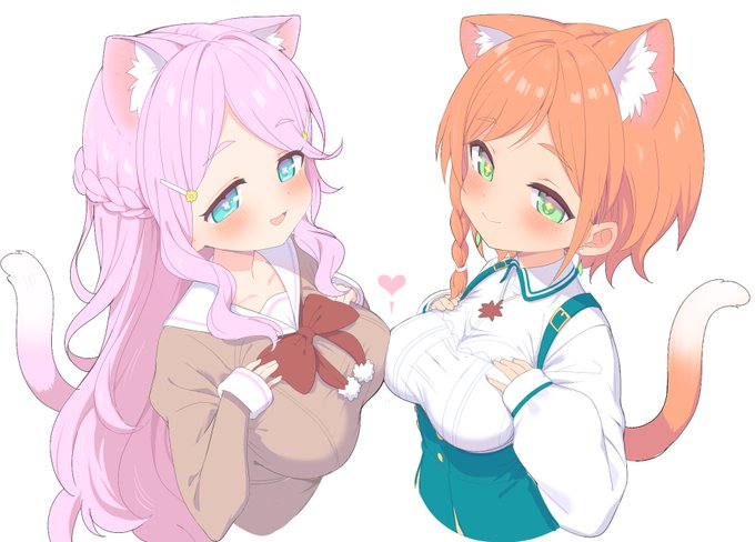 デザインはまだ仮だけど新たに2人猫耳のオリキャラを作ってみた 