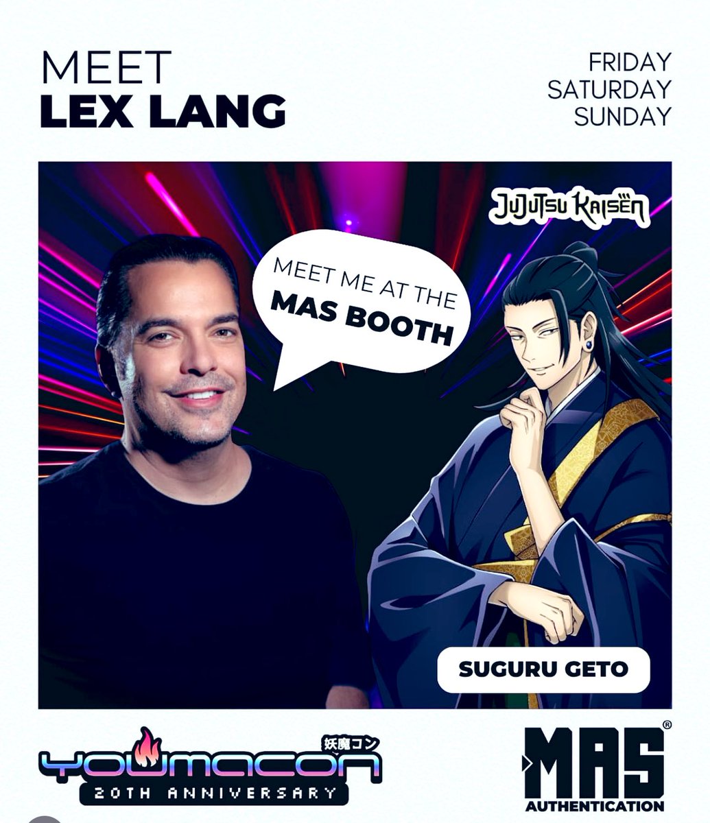 SandyFoxWorld's tweet image. Detroit fans! Make sure to see @LexLang  this weekend at Youmacon for their 20th Anniversary show! Get your #jjk #SuguruGeto #FunkoPops signed and authenticated at the MAS booth💜 #Halloween #FunkoPop #Detroit #anime