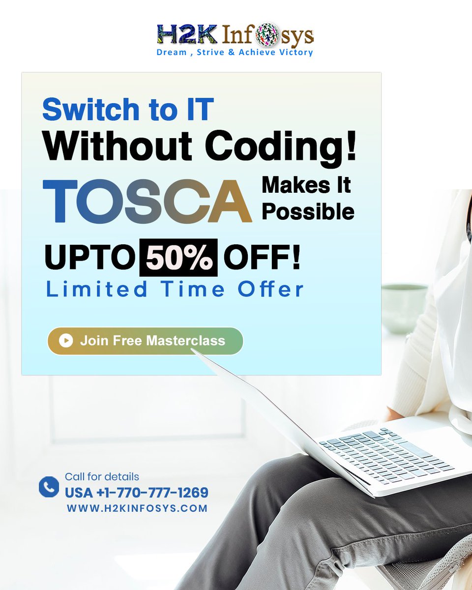 h2kinfosys's tweet image. 🚀 Switch to IT Without Coding! TOSCA Makes It Possible
Enroll Now : h2kinfosys.com/courses/tosca-…
📞 +1 770-777-1269 | 📧 training@h2kinfosys.com
👉 For Latest Updates about H2kinfosys In One Click: h2kinfosys.com/quick-links/
#TOSCA #NoCoding #AutomationTesting #popular #trending #viral