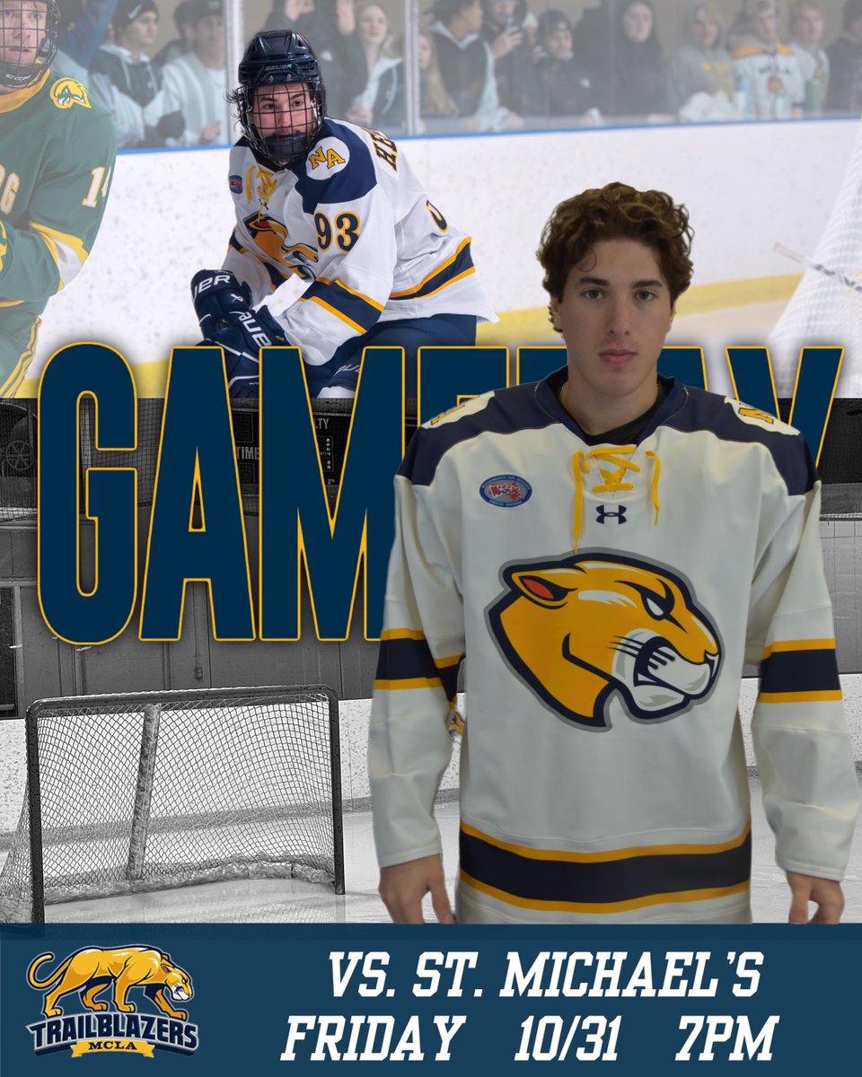 GAME DAY!

Men’s Ice Hockey is hosting St. Michael's College to take on the Purple Knights today at 7 p.m. at the Peter W. Foote Vietnam Veterans Memorial Rink.

Video: athletics.mcla.edu/links/inm9mt
Live Stats: athletics.mcla.edu/sports/mice/20…