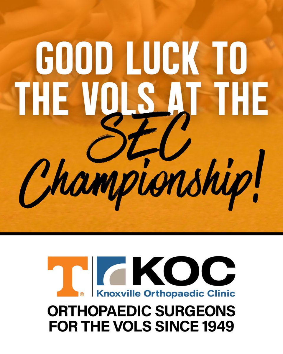 The SEC Cross Country Championships are happening today, right at the KOC University location, which will make it a busy morning near our office!

As the official orthopaedic provider for Tennessee athletics, we’re cheering on the Vols!