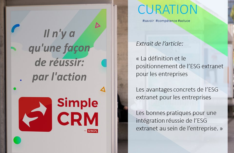SIMPLE_CRM's tweet image. ESG extranet : les avantages de la plateforme pour les entreprises #curation #savoir #astuce curation-actu.blogspot.com/2025/10/esg-ex…
