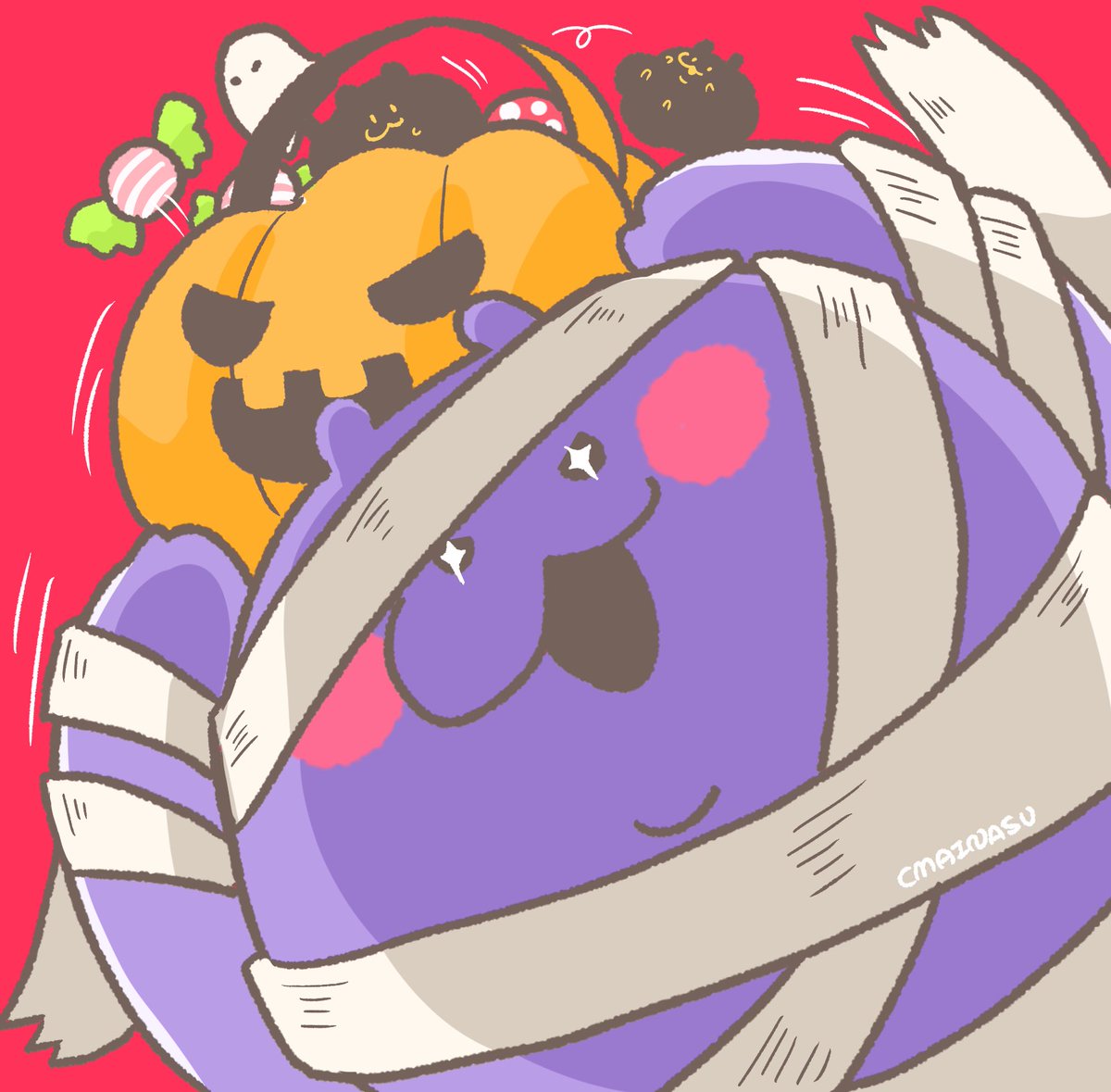 Trick or Treat👻✨
#illustration #artwork #draw #drawing #hamster 
#イラスト #絵描き #ハムスター  #halloween 
#ハローウィン #ゆるイラスト