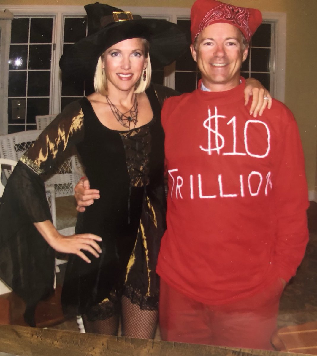 KelleyAshbyPaul's tweet image. Annual throwback to Halloween 2008 when Rand thought our ten trillion dollar debt was so scary he created a costume about it. Now it’s $38 trillion… with one trillion dollars of debt added in JUST THE LAST THREE MONTHS!! Truly terrifying for the future of our country.