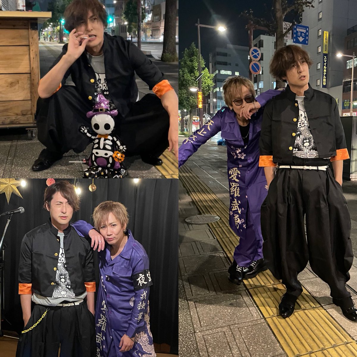 j_kaki2_2's tweet image. モルタルレコードPRESENTS
『ミチハツナガッテタヨル＃176～2マン』
ハロウィン🎃仮装パーティー🥳
ヤンキーソングライター♪の(w)
#植田健一 
#モリナオフミ (フラチナリズム) の
ヤンキーぶりがオモロかった〜🤣www
コラボはもう観ての通りです😂

それでも最幸な音楽奏でてくれて
ありがとうね😌🙏